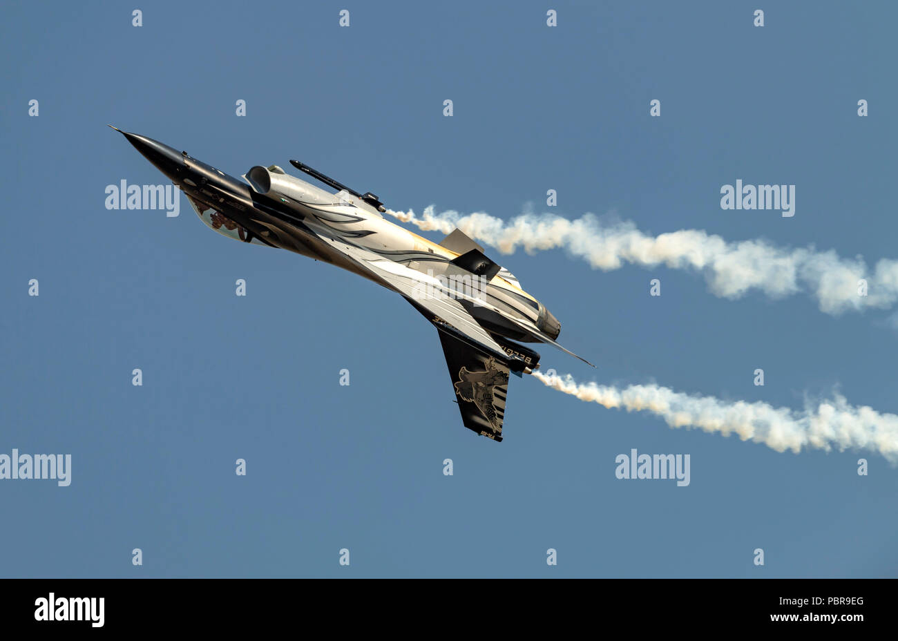 F-16A Fighting Falcon", "The Dark Vador Falcon, 2 Flügel, Belgische Luft Komponente, Stockfoto