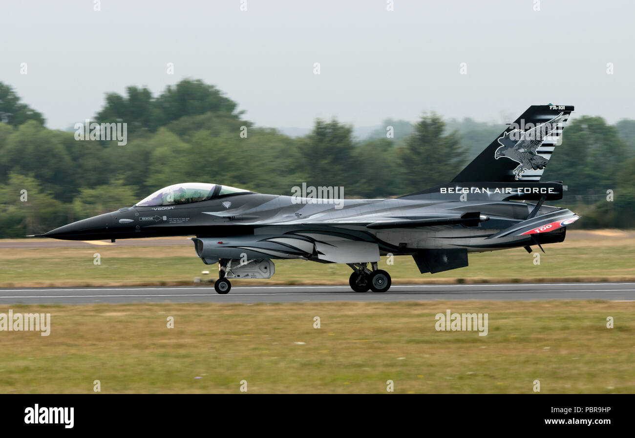 F-16A Fighting Falcon", "The Dark Vador Falcon, 2 Flügel, Belgische Luft Komponente, Stockfoto