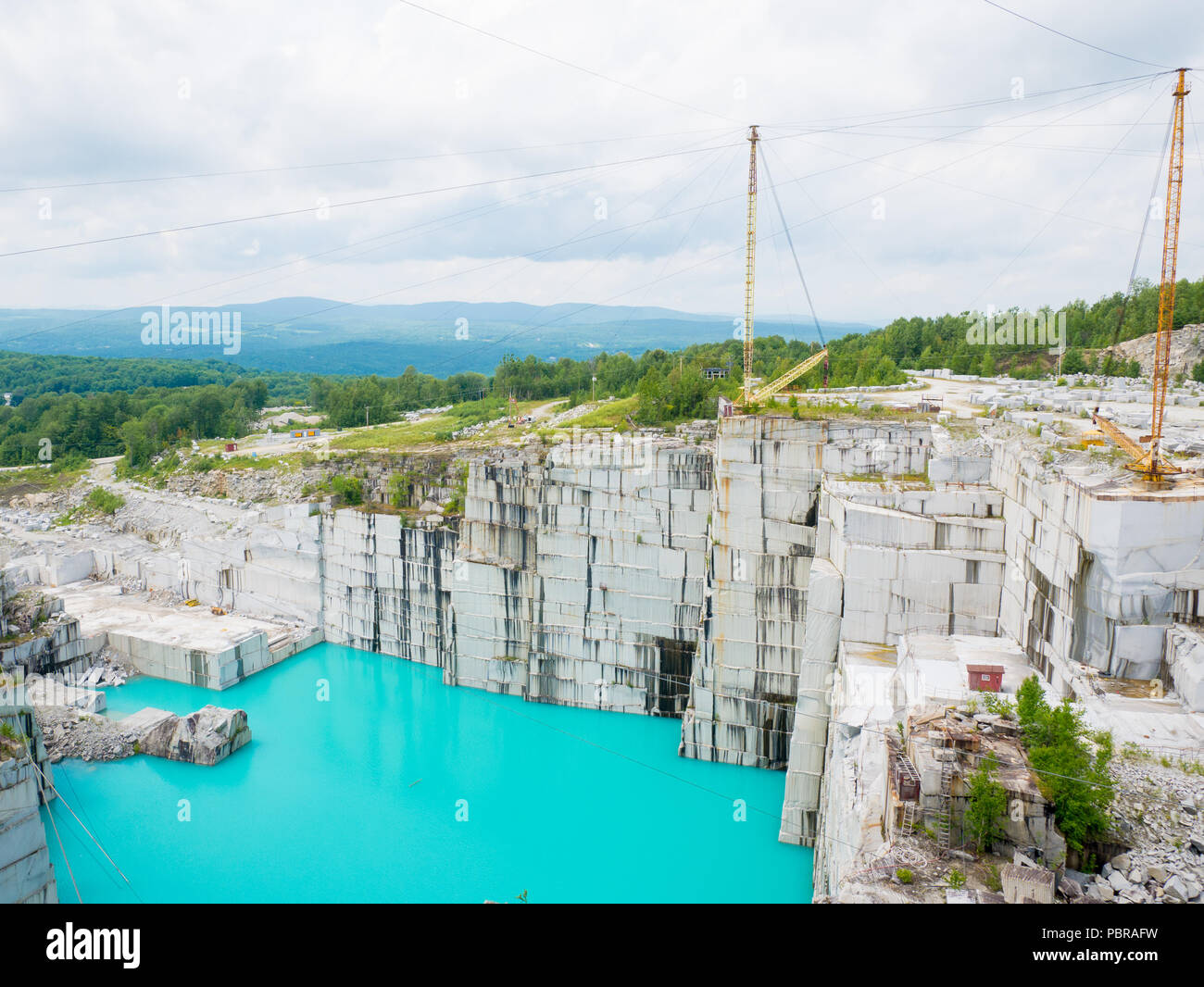 Barre, Vermont, USA. Juli 2018. Rock of Ages, Vermont, Granitsteinbruch. Der steinbruch selbst ist der weltweit größte tiefe Bohrung dimension Granitsteinbruch. Stockfoto