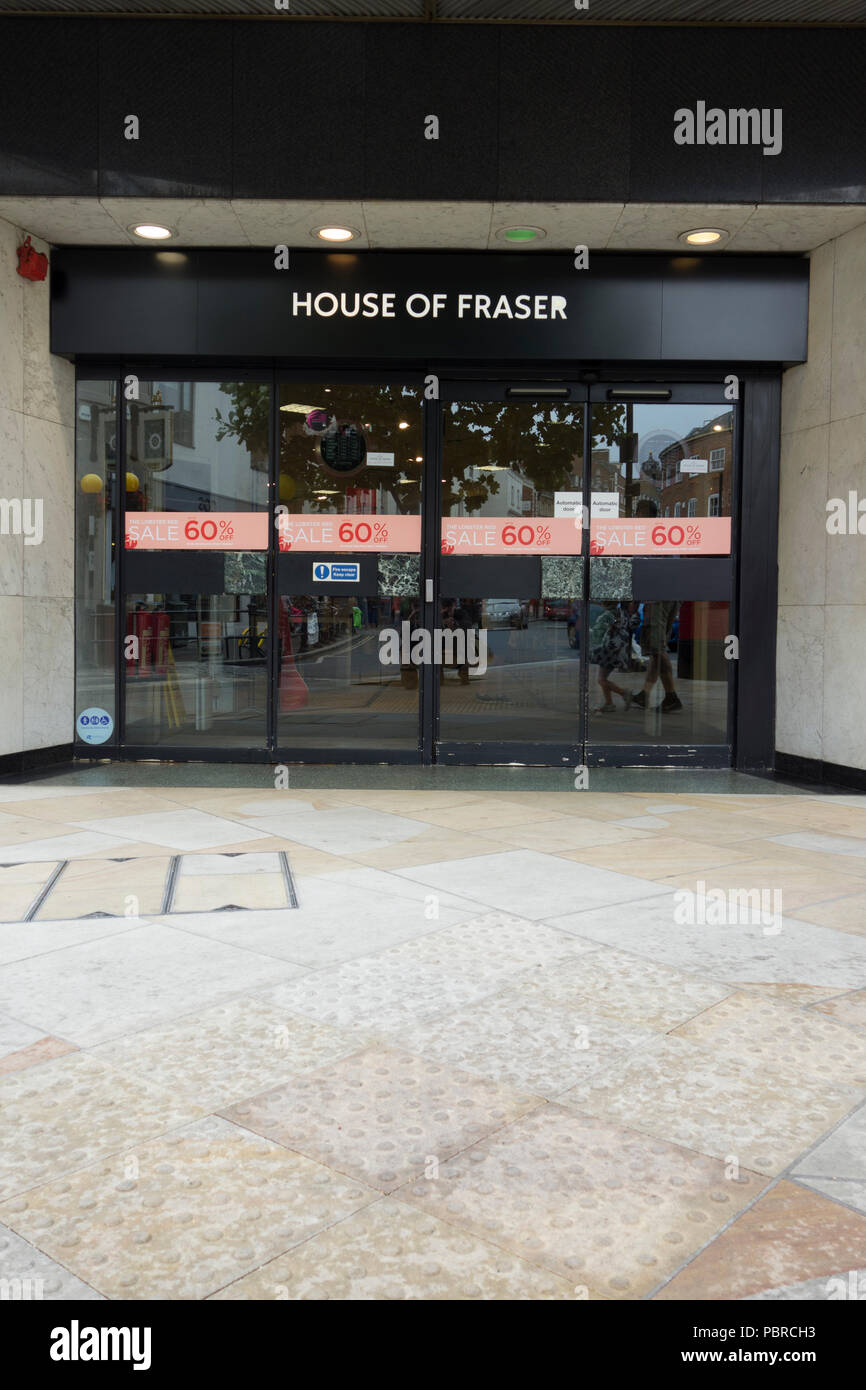 Die Außenseite des House of Fraser Kaufhaus, Richmond, Surrey, Großbritannien Stockfoto