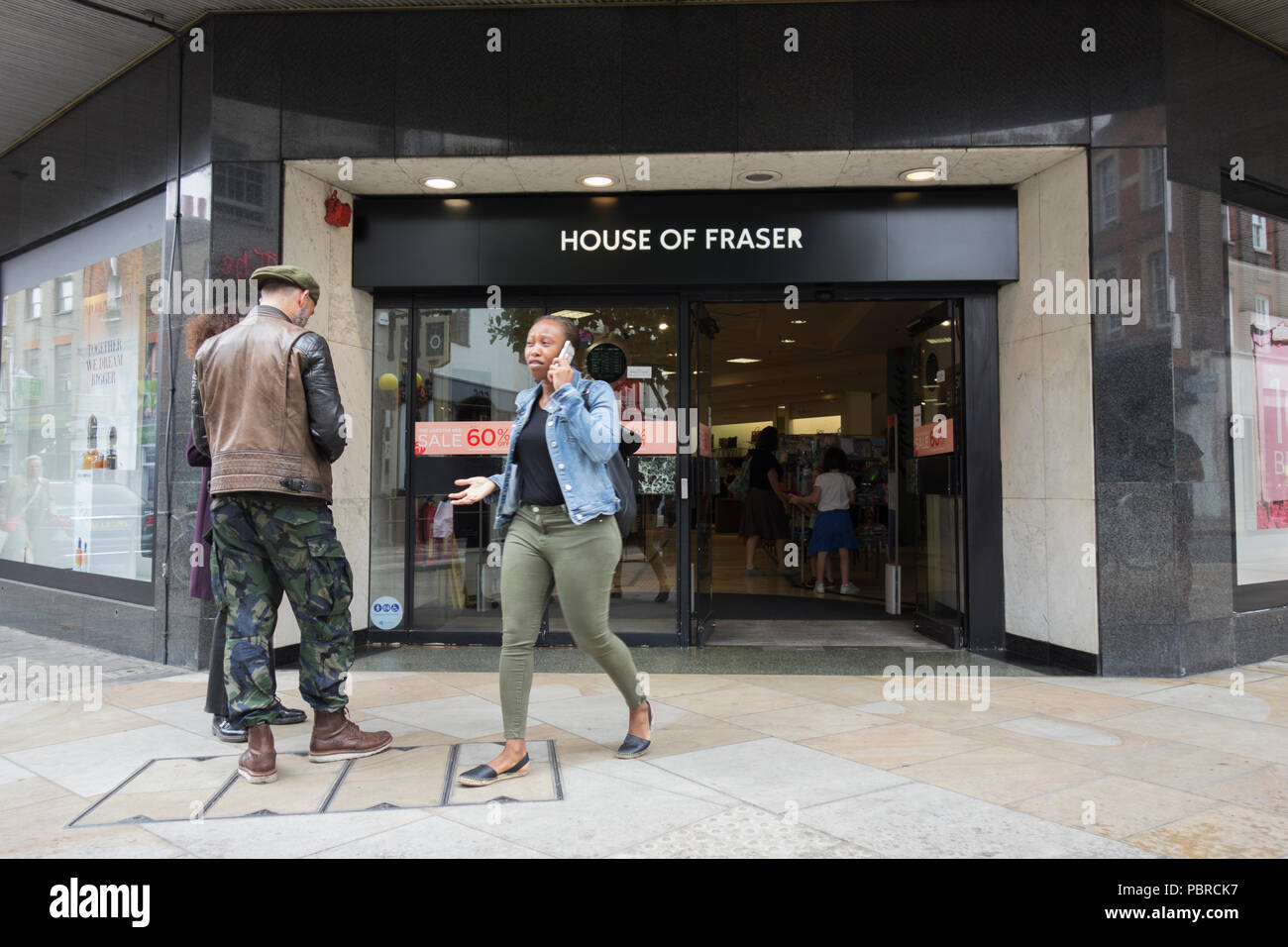 Die Außenseite des House of Fraser Kaufhaus, Richmond, Surrey, Großbritannien Stockfoto