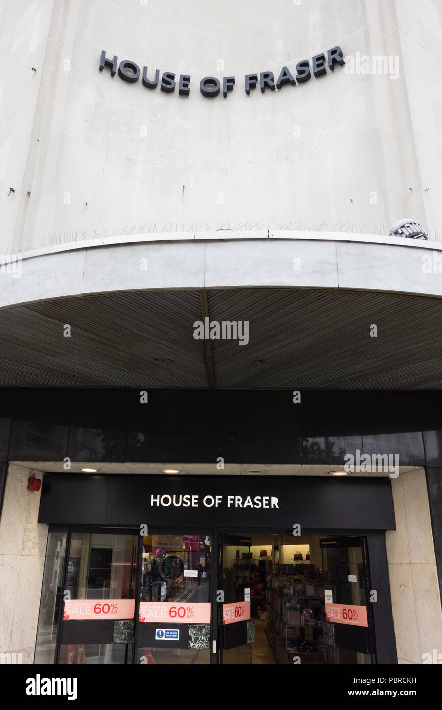 Die Außenseite des House of Fraser Kaufhaus, Richmond, Surrey, Großbritannien Stockfoto