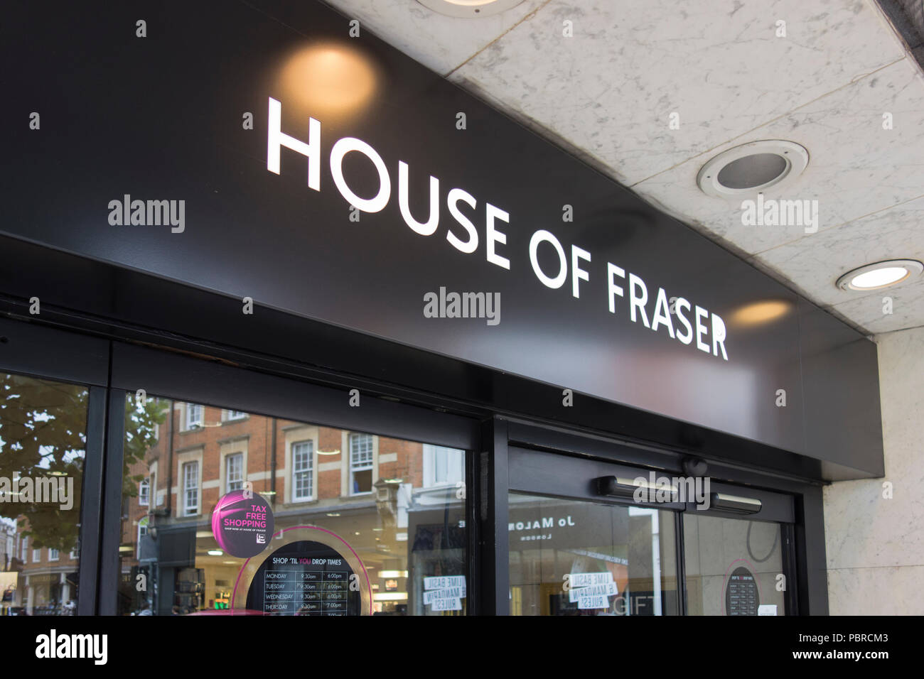 Die Außenseite des House of Fraser Kaufhaus, Richmond, Surrey, Großbritannien Stockfoto