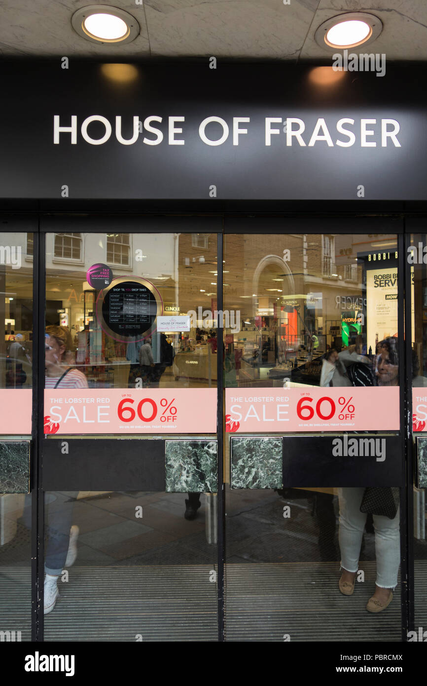 Die Außenseite des House of Fraser Kaufhaus, Richmond, Surrey, Großbritannien Stockfoto