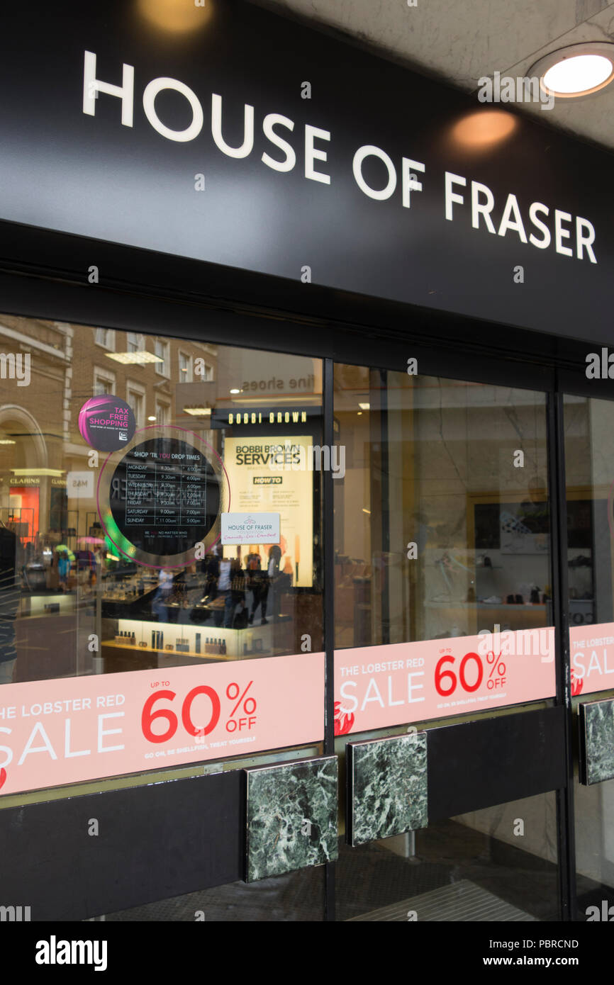 Die Außenseite des House of Fraser Kaufhaus, Richmond, Surrey, Großbritannien Stockfoto