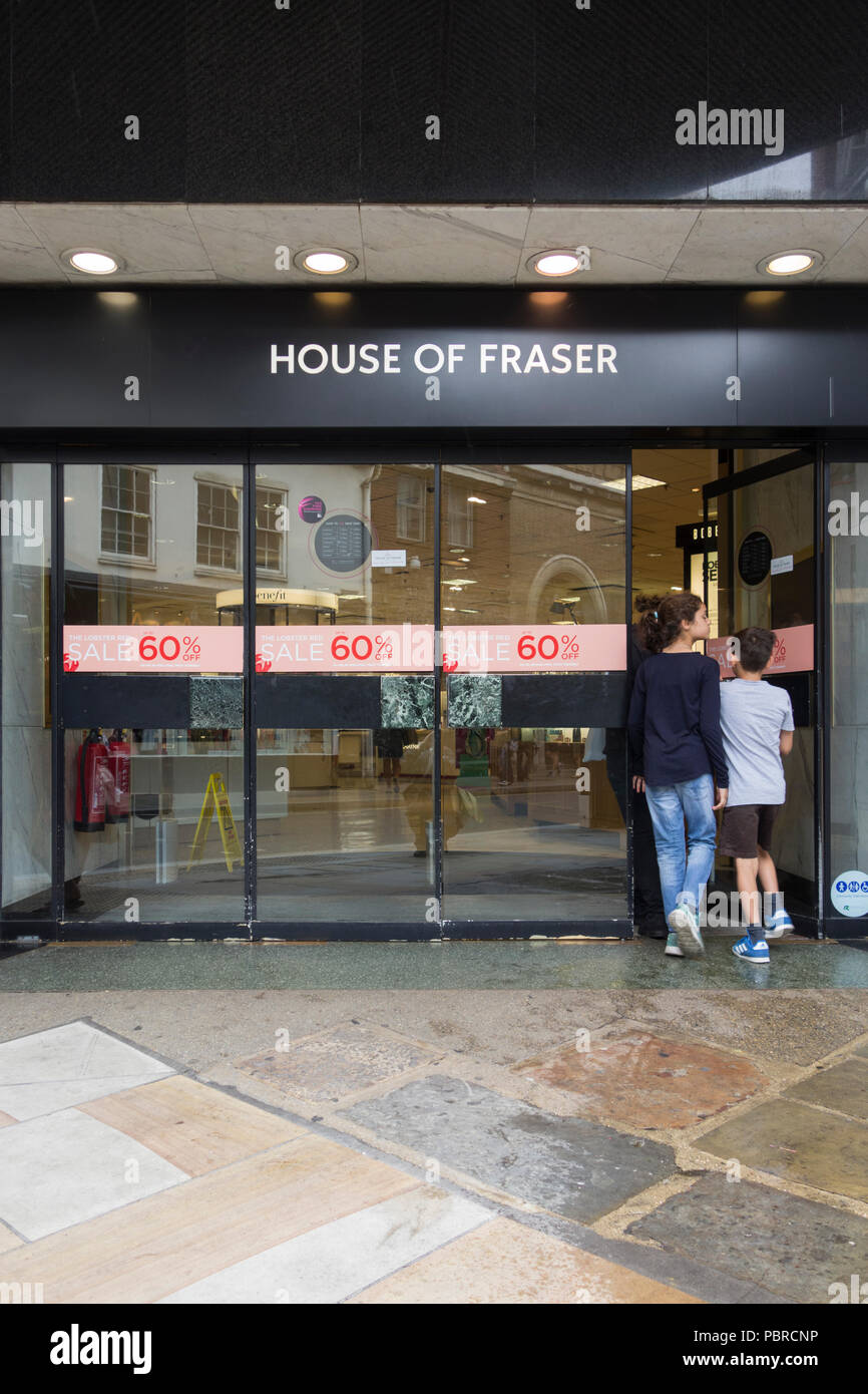 Die Außenseite des House of Fraser Kaufhaus, Richmond, Surrey, Großbritannien Stockfoto
