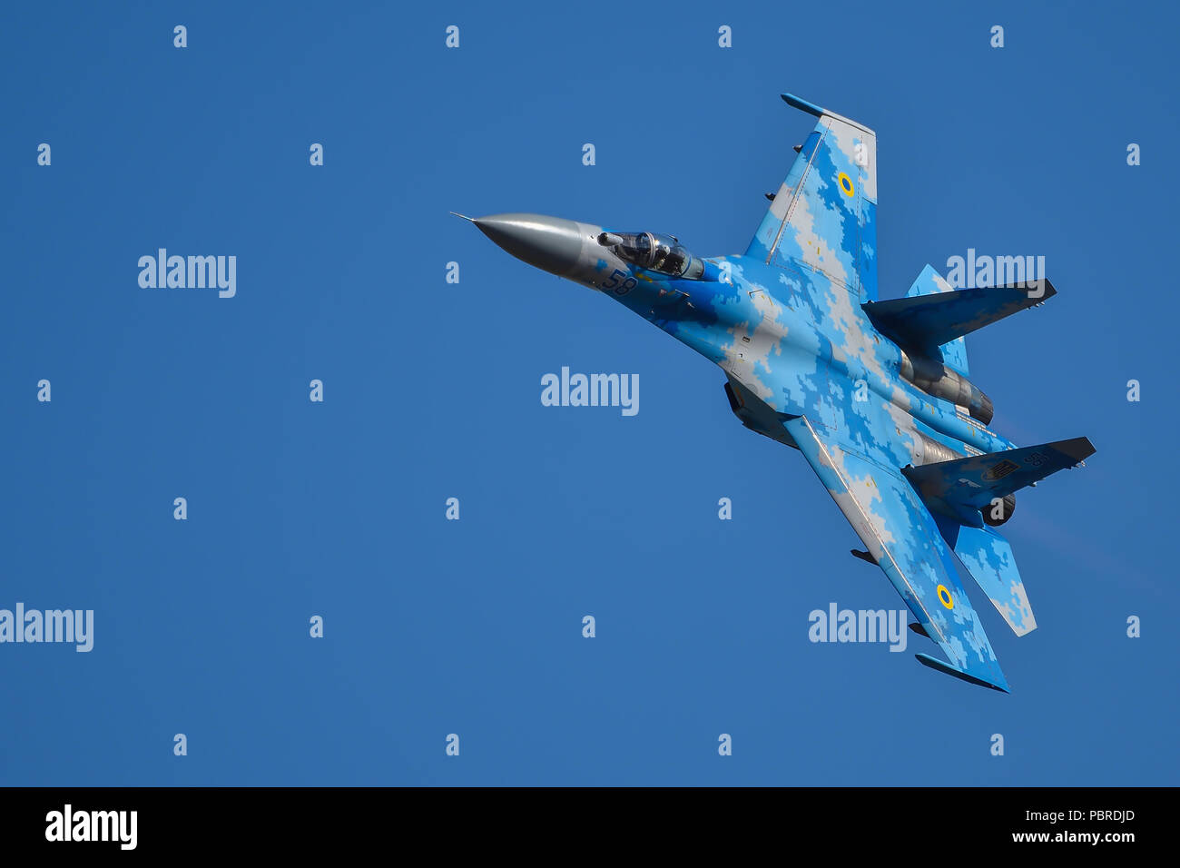Ukrainische Luftwaffe Suchoi Su-27 Flanker RIAT Fairford 2018 Stockfoto