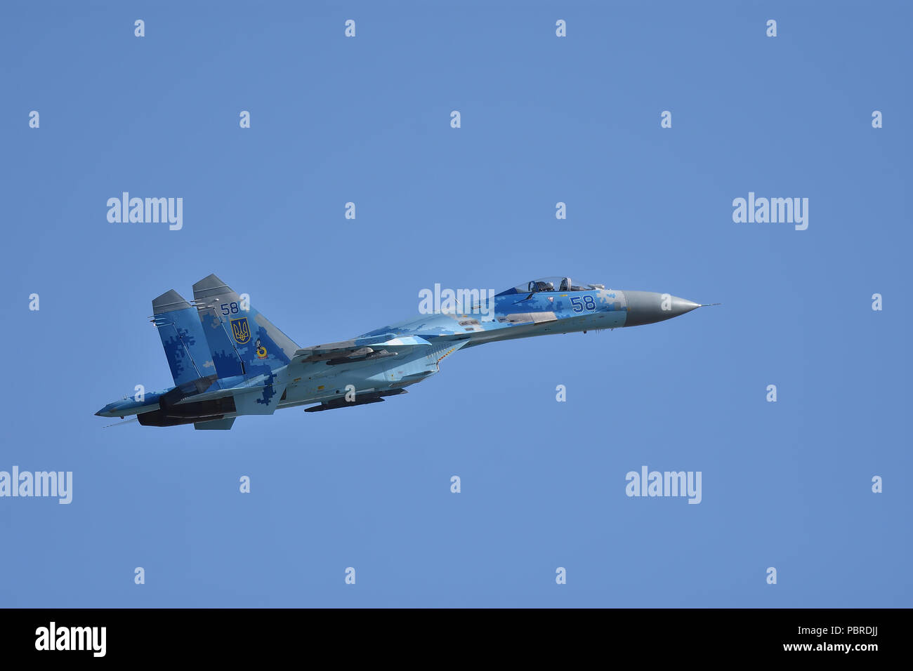 Ukrainische Suchoi Su-27 Flanker RIAT Fairford 2018 Stockfoto