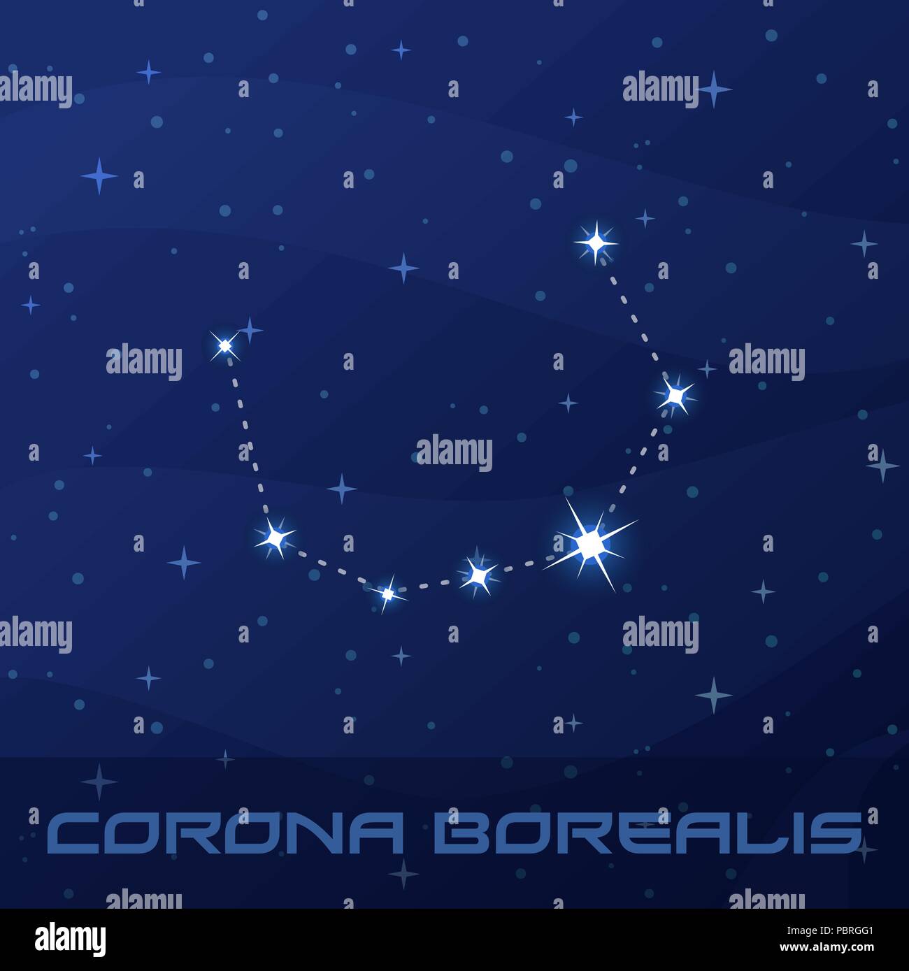 Sternbild Corona Borealis, Nördliche Krone Stock Vektor