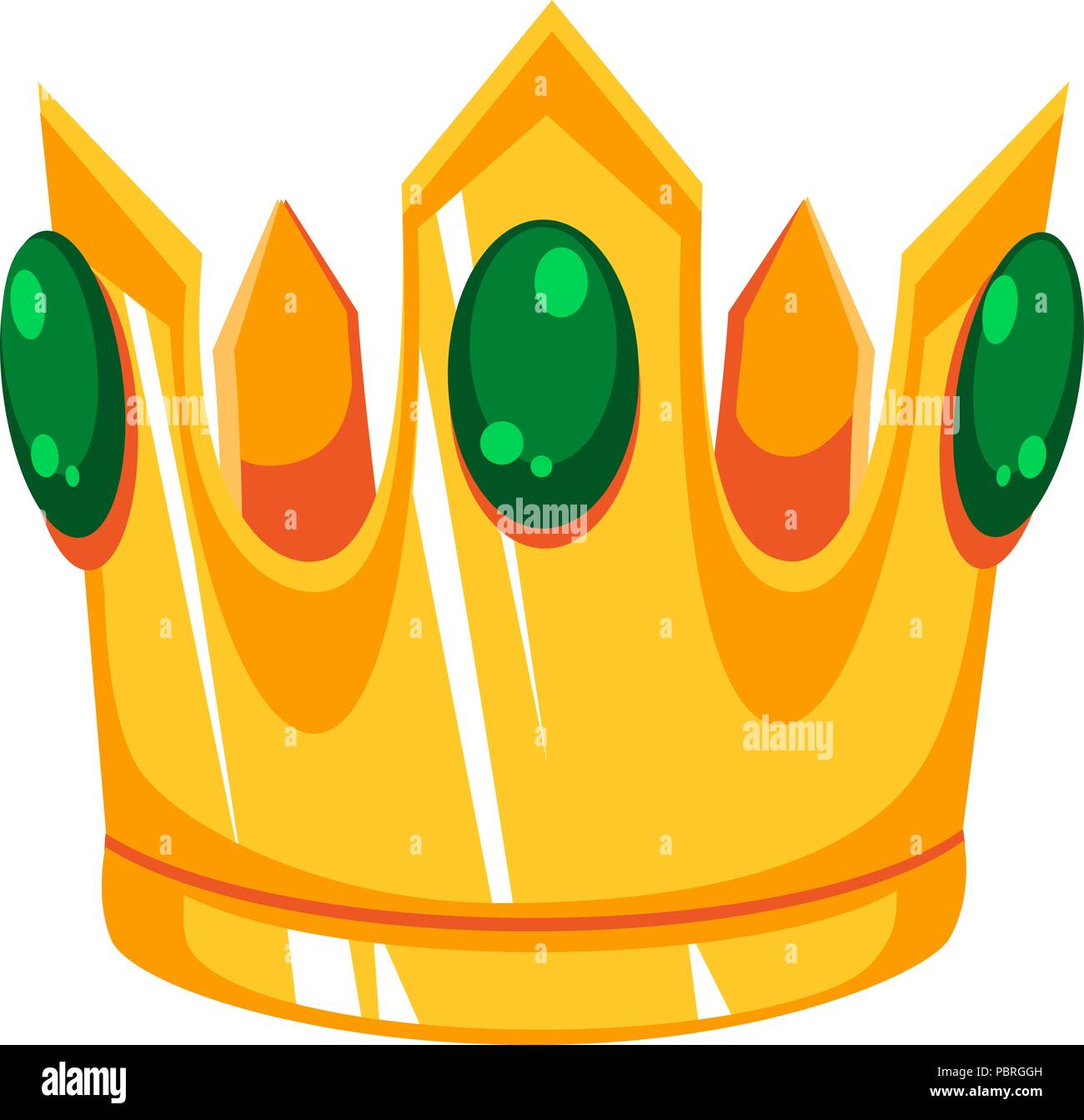 Cartoon vektor Gold Crown mit Emerald Stock Vektor