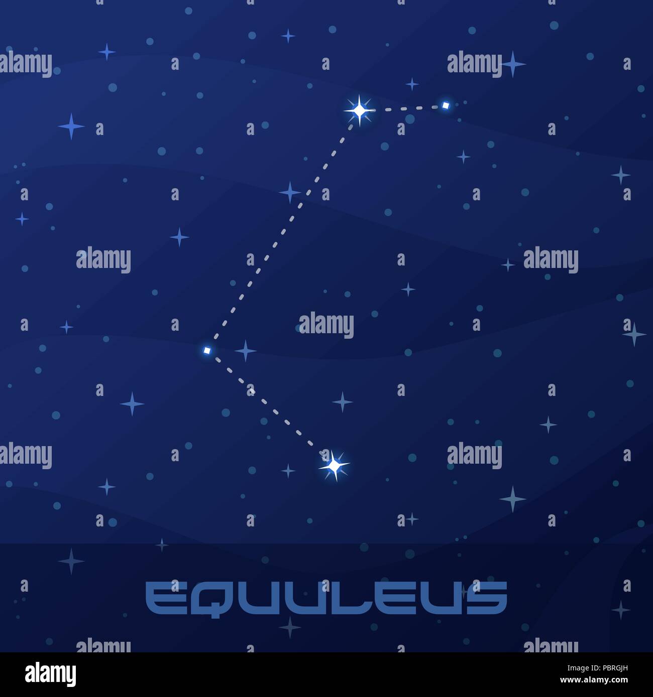 Sternbild Equuleus, kleine Pferd Stock Vektor