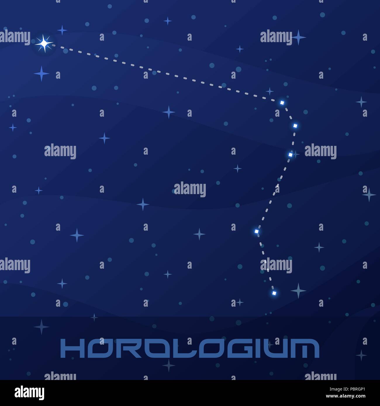 Sternbild Pendeluhr, Uhr, Night Star Sky Stock Vektor