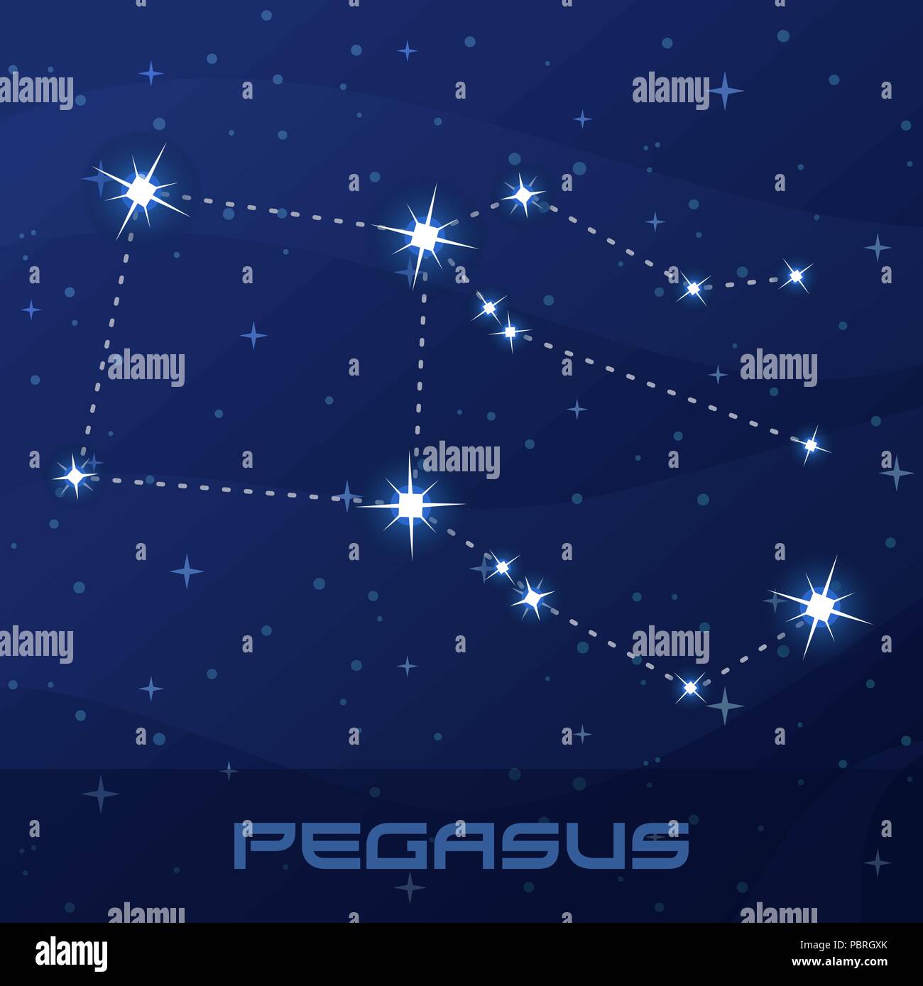 Sternbild Pegasus, geflügeltes Pferd Stock-Vektorgrafik - Alamy