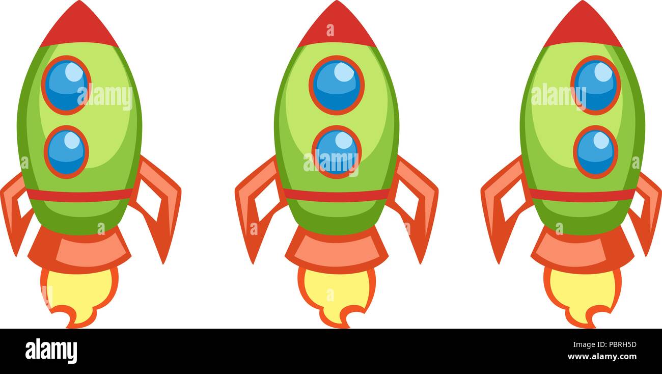 Abbildung: Cartoon flying Raumschiff für ein Spiel mit Animation Stock Vektor