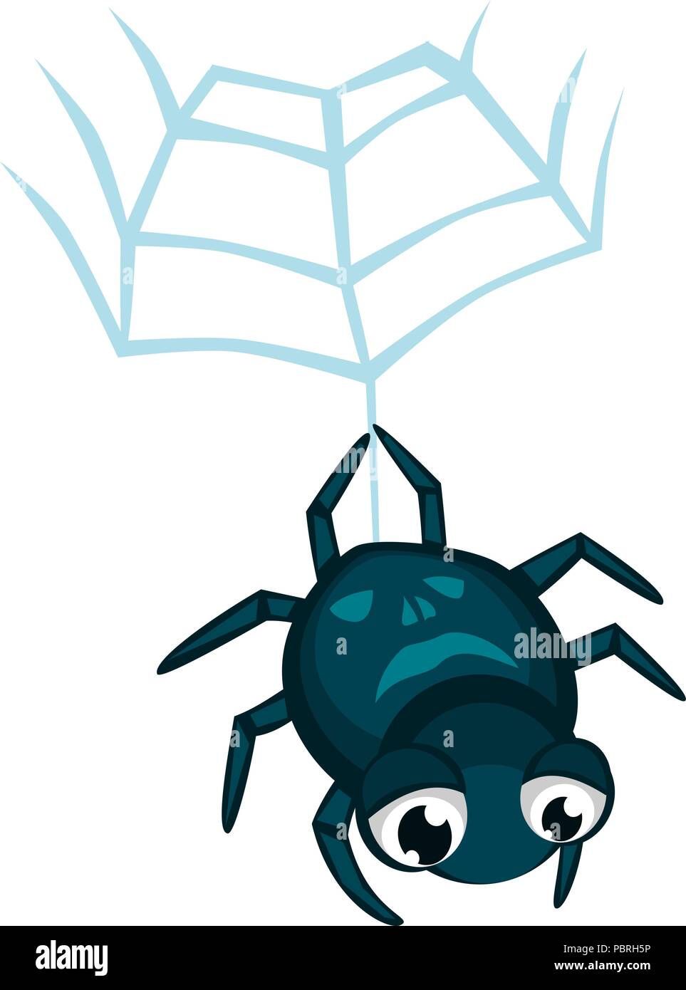 Cartoon Vektor spider hängen von Web Stock Vektor