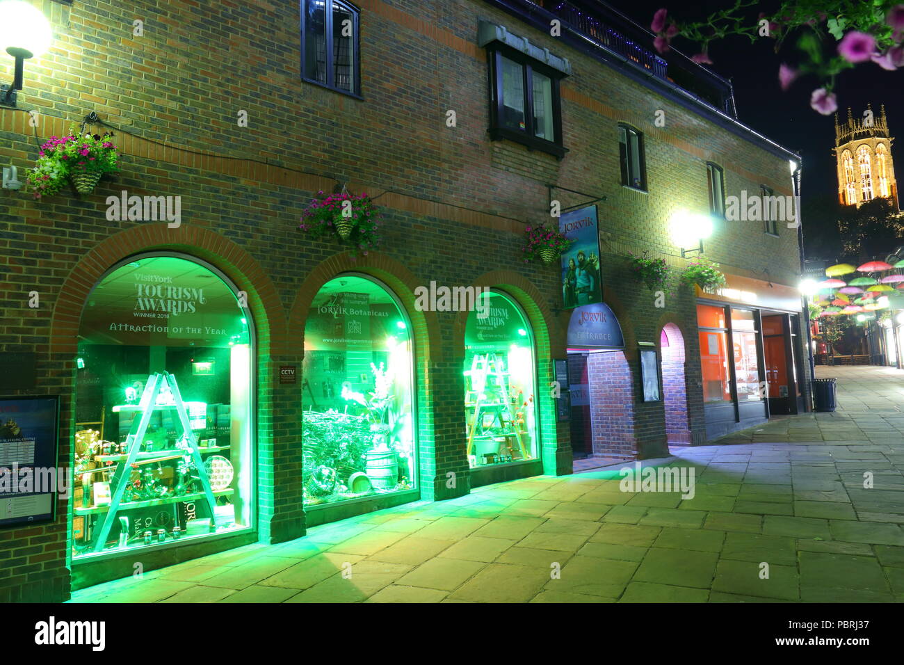 York Jorvik Viking Centre bei Nacht Stockfoto