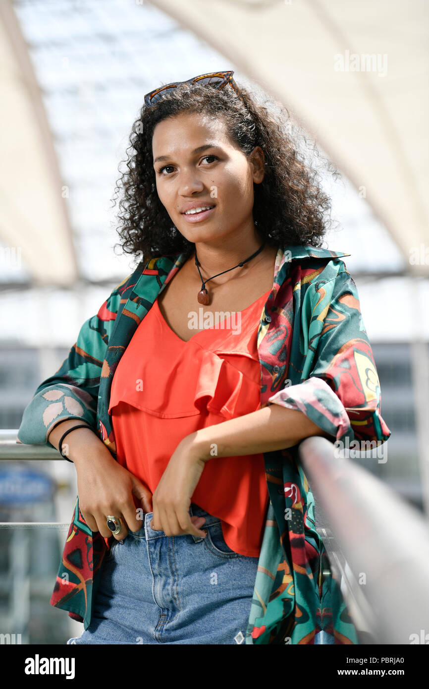 Junge Frau, Mode, Fotoshooting Stockfoto