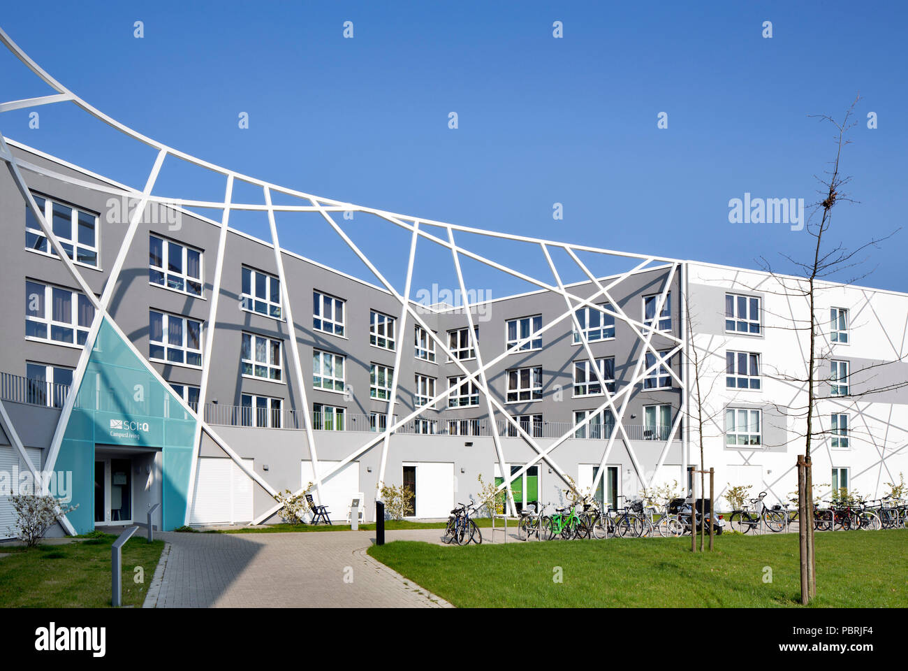 Studentenwohnheime Campus Leben in der Wissenschaft Quartal sci:Q, Hochschule Hamm-Lippstadt Hochschule für Angewandte Wissenschaften, Hamm, Ruhrgebiet Stockfoto
