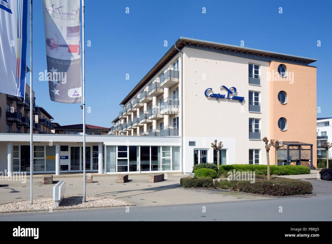 Campus Lounge, Boardinghouse und Convention Center auf dem Campus der Universität Paderborn, Paderborn Stockfoto