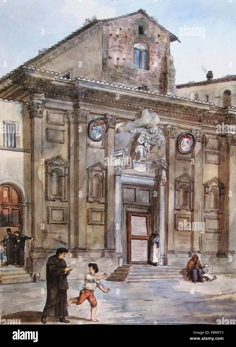 Achille Pinelli 1834 Santa Maria in Monserrato. Stockfoto