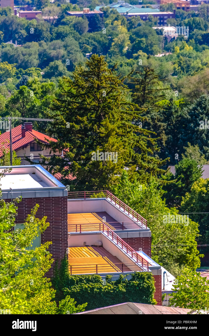 Deck auf einem modernen Haus in Salt Lake City Stockfoto