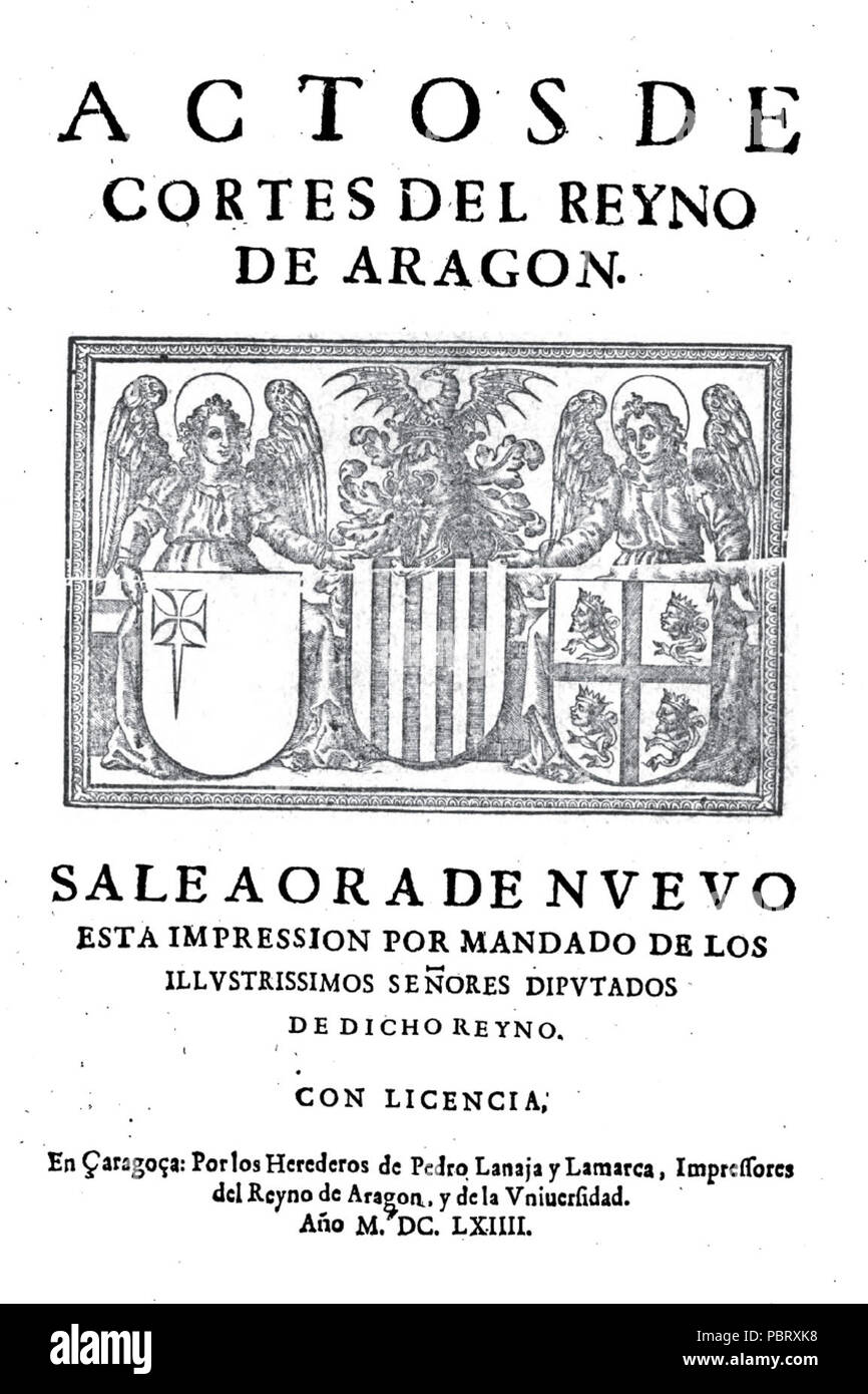 Actos de Corte del Reino de Aragón. Stockfoto