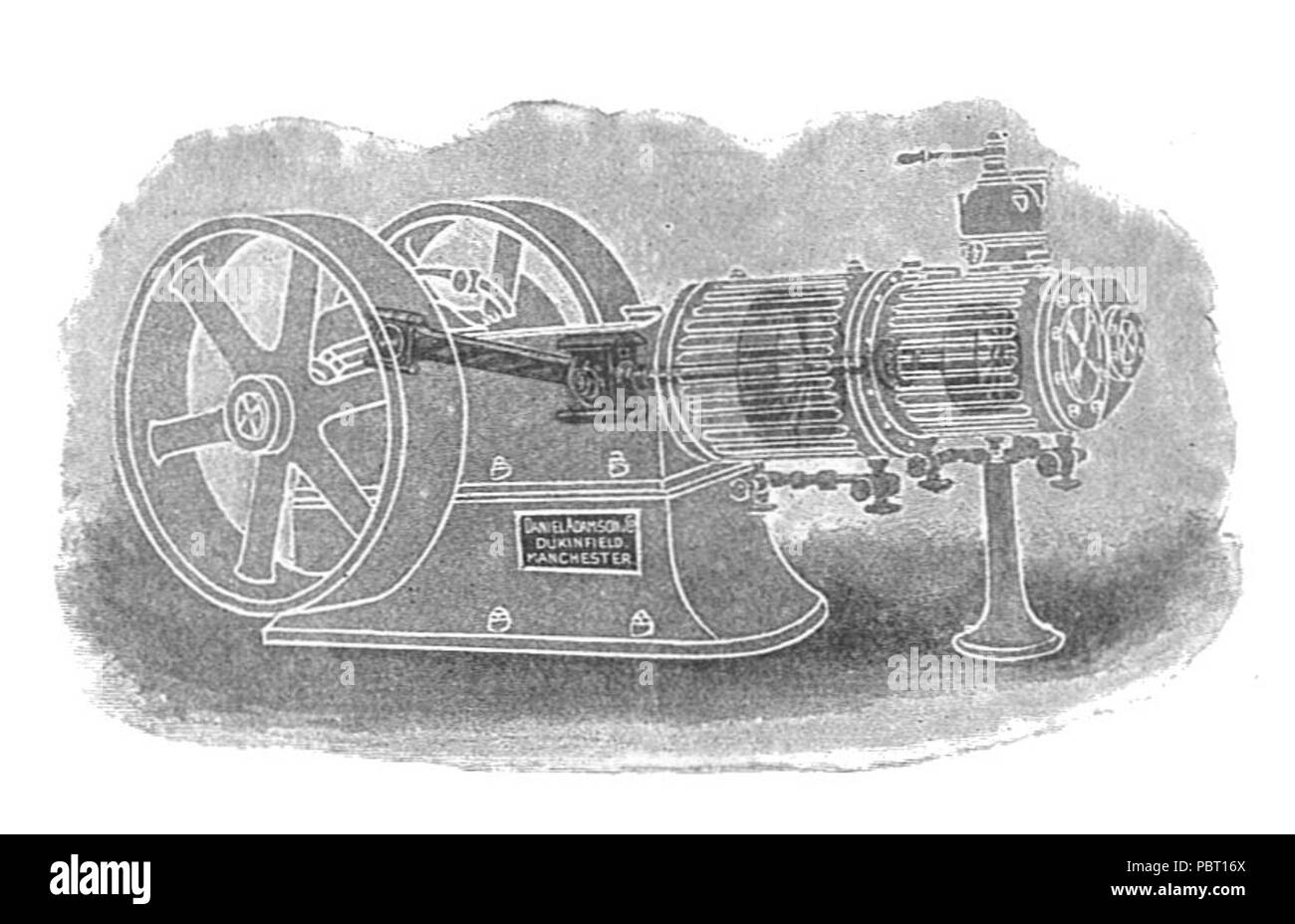 Adamson ideale Motor, compound Version (Rankin Kennedy, elektrische Installationen, Vol. III, 1903). Stockfoto