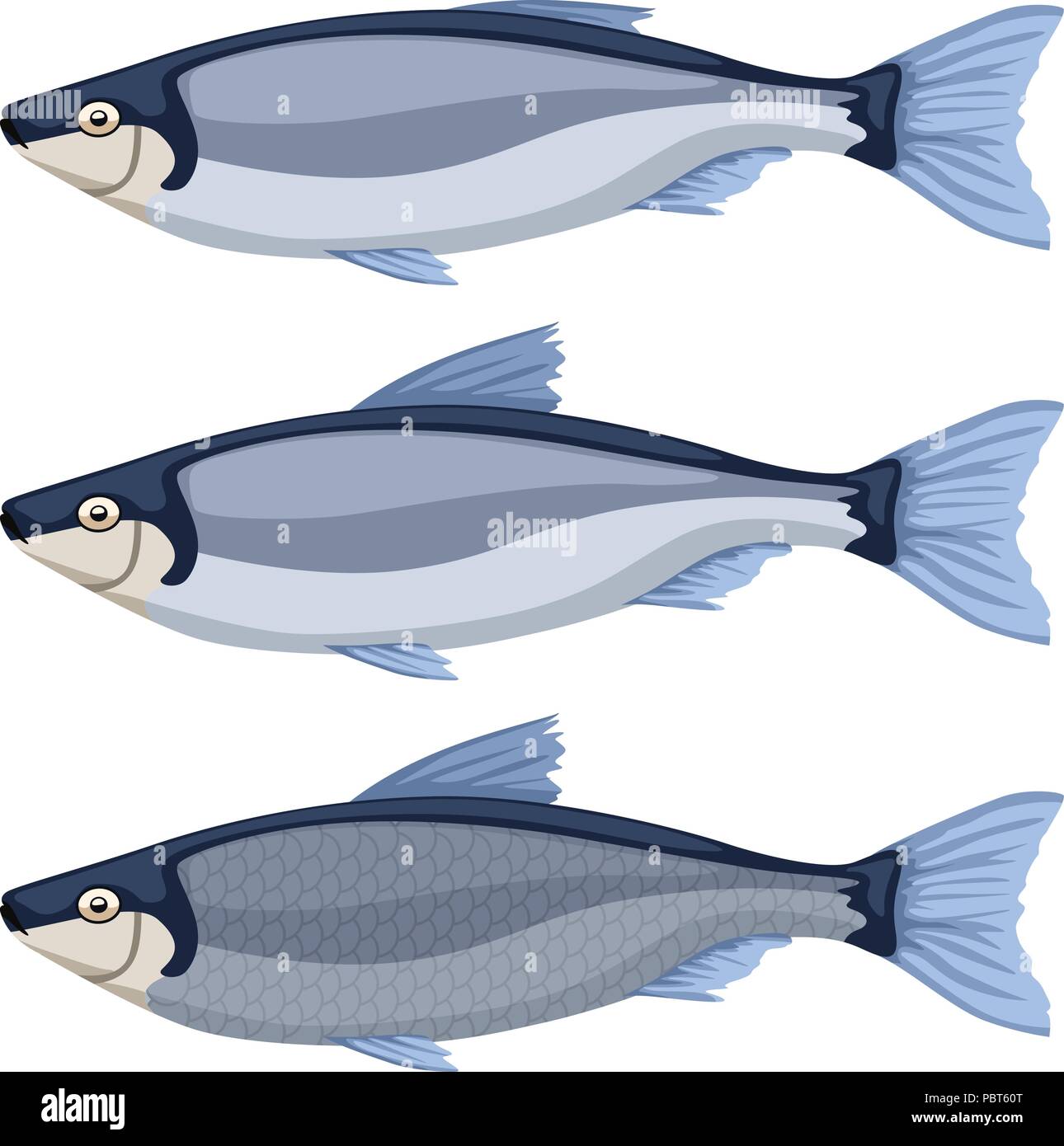 Fisch auf Weiß gesetzt Stock Vektor