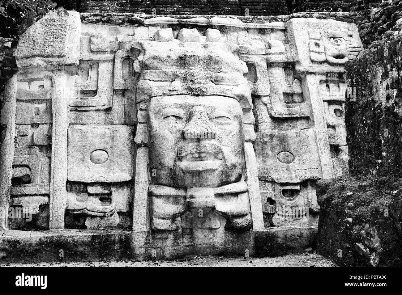 Maya Architektur und die Symbole der Maya Stockfoto