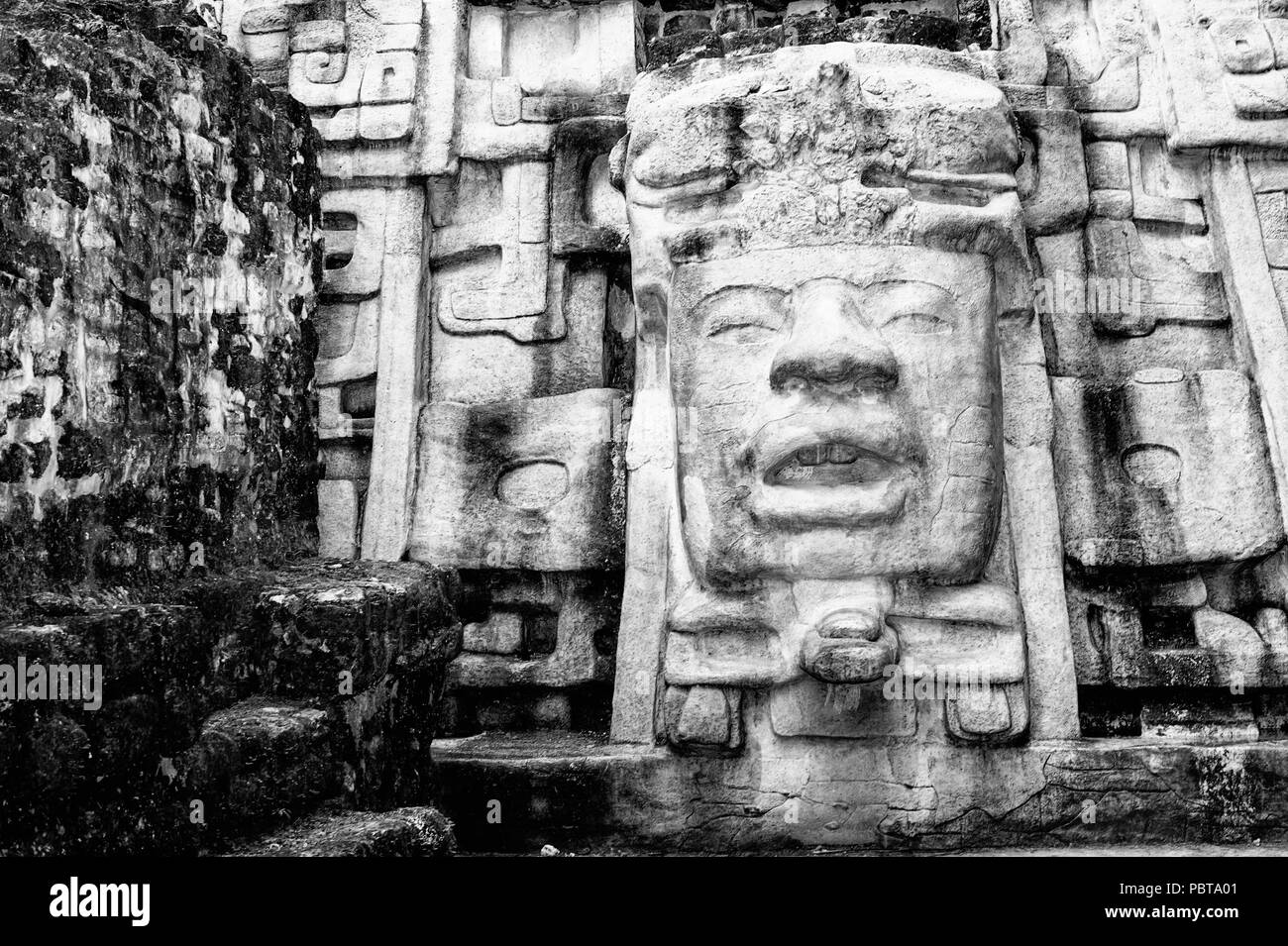 Maya Architektur und die Symbole der Maya Stockfoto