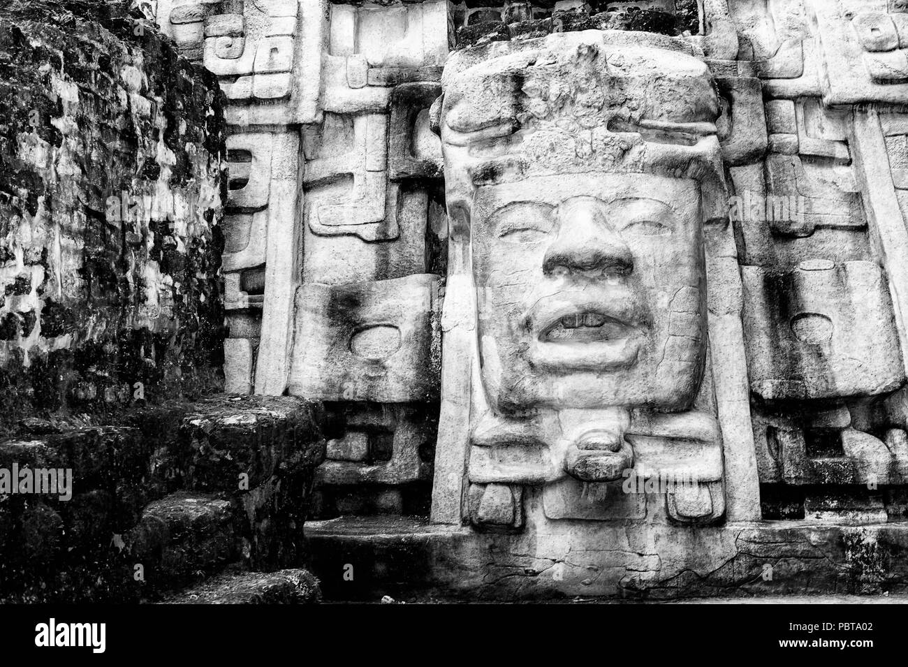 Maya Architektur und die Symbole der Maya Stockfoto