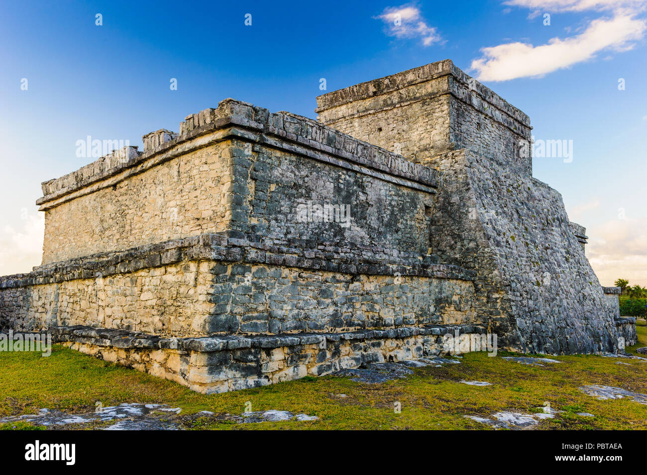 Tulum, typische Architektur der Maya Stätten an der Ostküste der Halbinsel Yucatan. Stockfoto