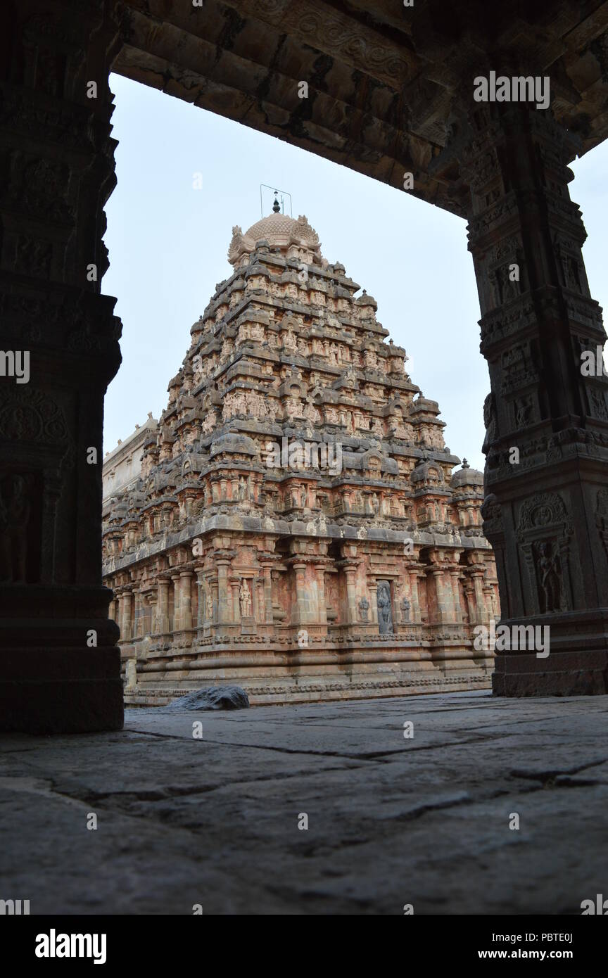 Dharasuram Tempel Die Legende ist, dass Airavata, der weiße Elefant der Indran (mallas) jetzt pallar, Lord Siva in diesem Tempel angebetet; Stockfoto