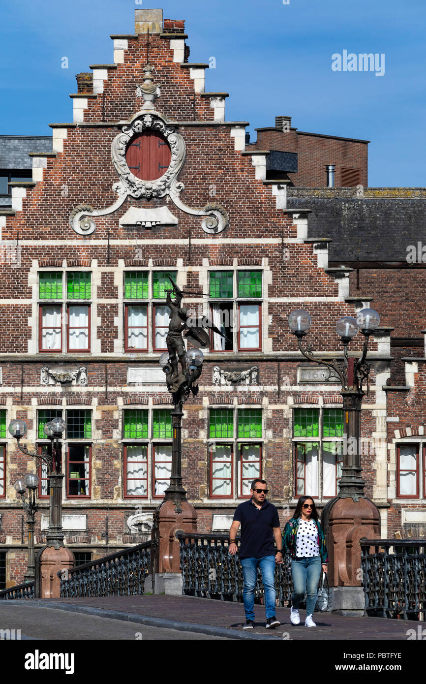 Traditionelle Architektur in der Stadt Gent in Belgien Stockfoto