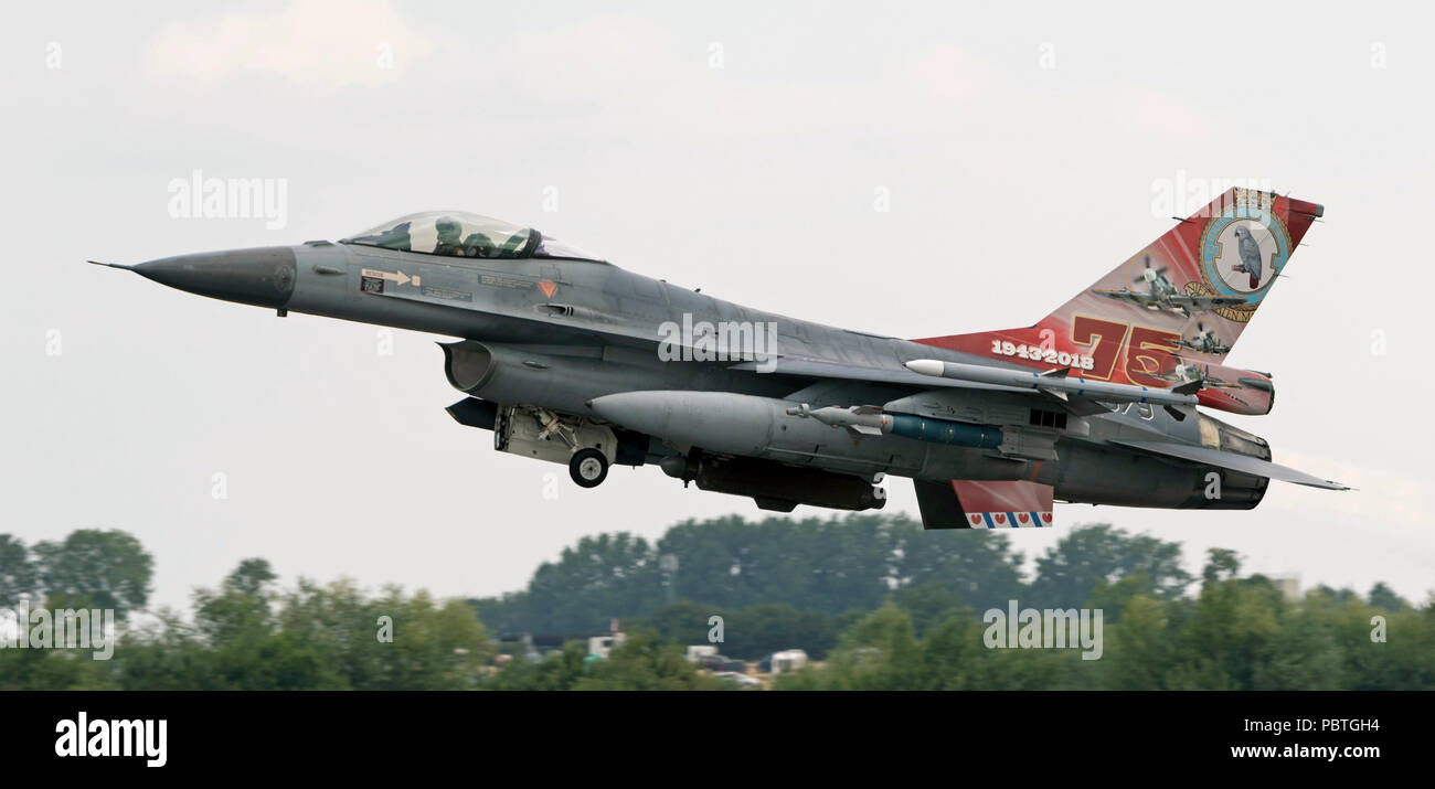 Royal Netherlands Air Force, F16 Fighting Falcon, 322 Squadron, 75-Jähriges Lackierung Stockfoto