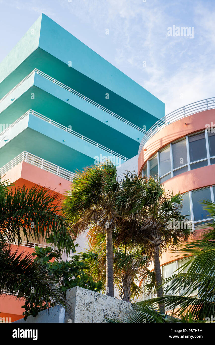 Miami Beach Florida, Ocean Drive, Eigentumswohnungen Eigentumswohnungen Eigentumswohnungen Wohnhäuser Wohnungen Wohnung Wohnungen, Gebäude Gebäude housin Stockfoto