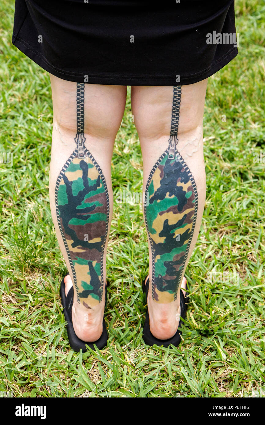 Florida, FL, Süd, Miami Beach, SoBe, Lummus Park, Tattoo, exotisch