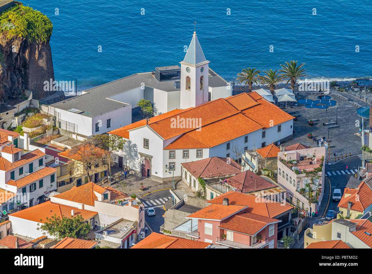 Luftaufnahme Camara de Lobos Madeira Portugal Stockfoto