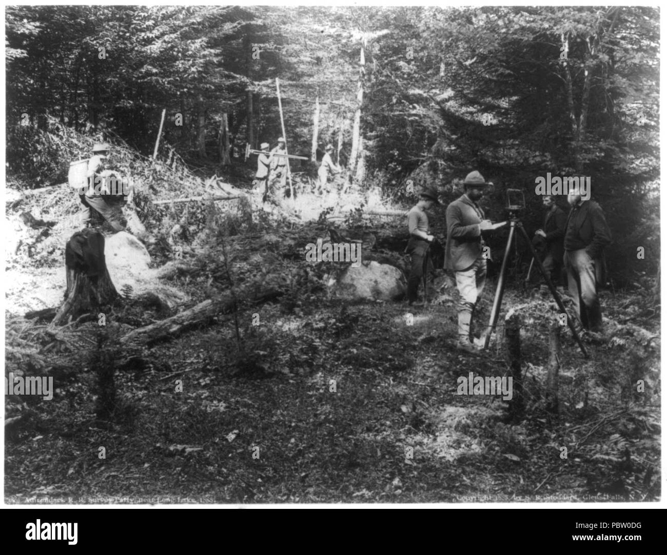 Adirondack R.R. Umfrage Party, in der Nähe von Long Lake, 1888 Stockfoto