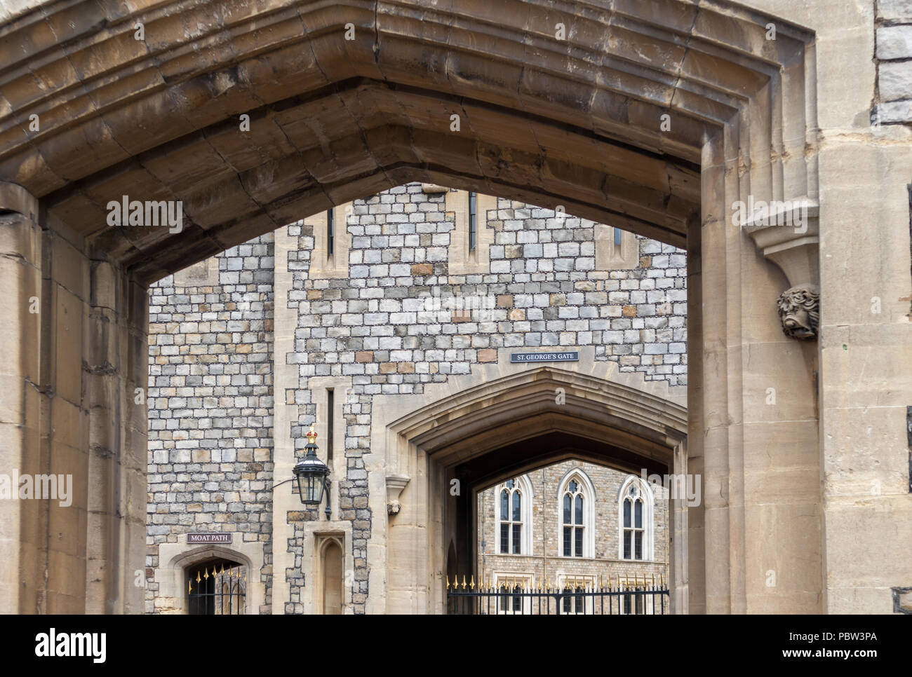 WINDSOR, Maidenhead und Windsor/UK - Juli 22: St Georges Tor im Schloss Windsor Windsor in Maidenhead und Windsor am 22. Juli 2018 Stockfoto