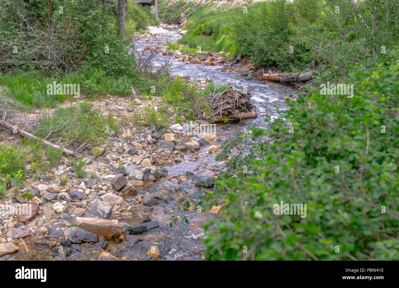 Spirale Creek von der horizontalen Ausrichtung gesehen Stockfoto