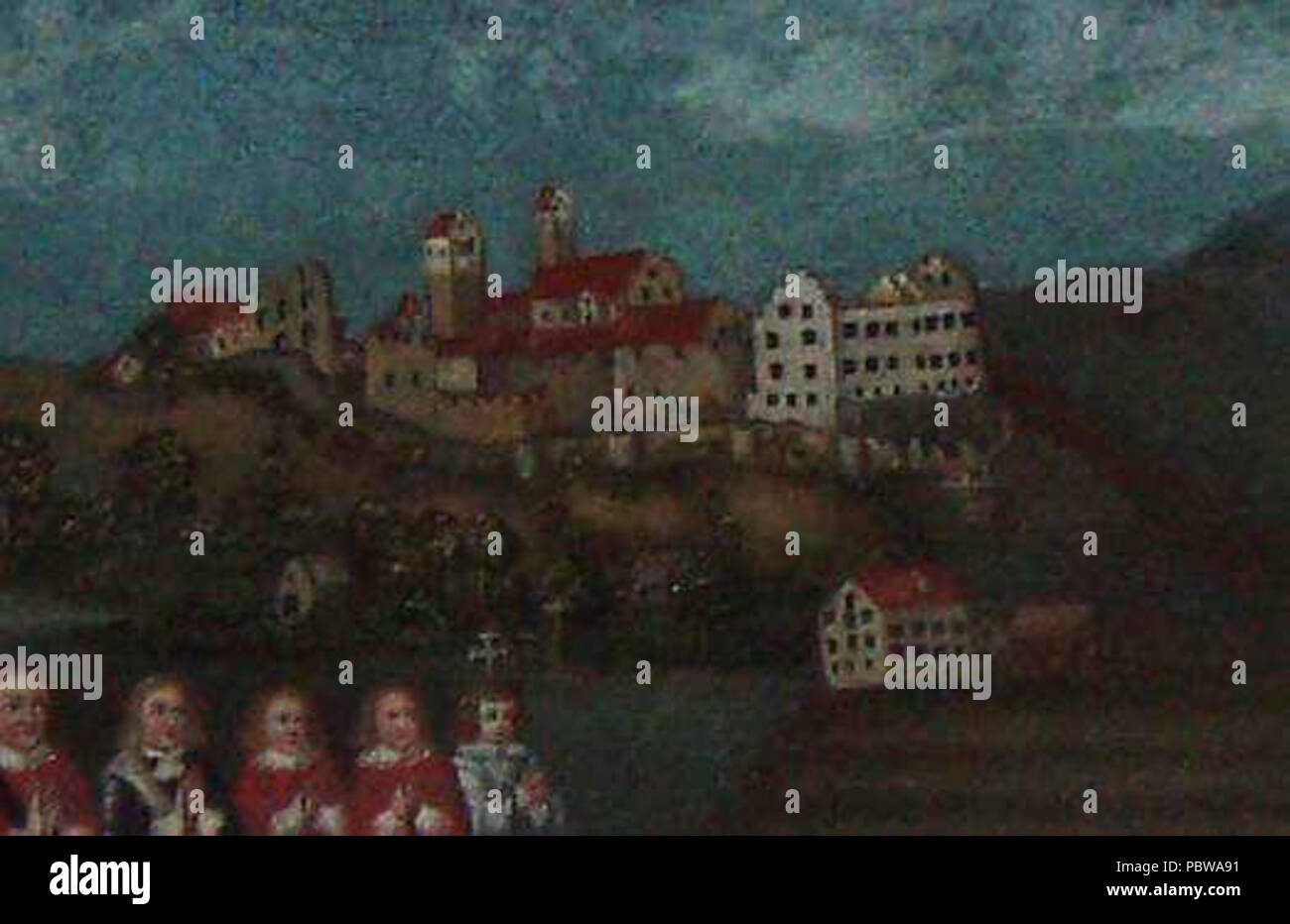 153 Das ausgebrannte Schloss Hirschberg 1632 Stockfoto