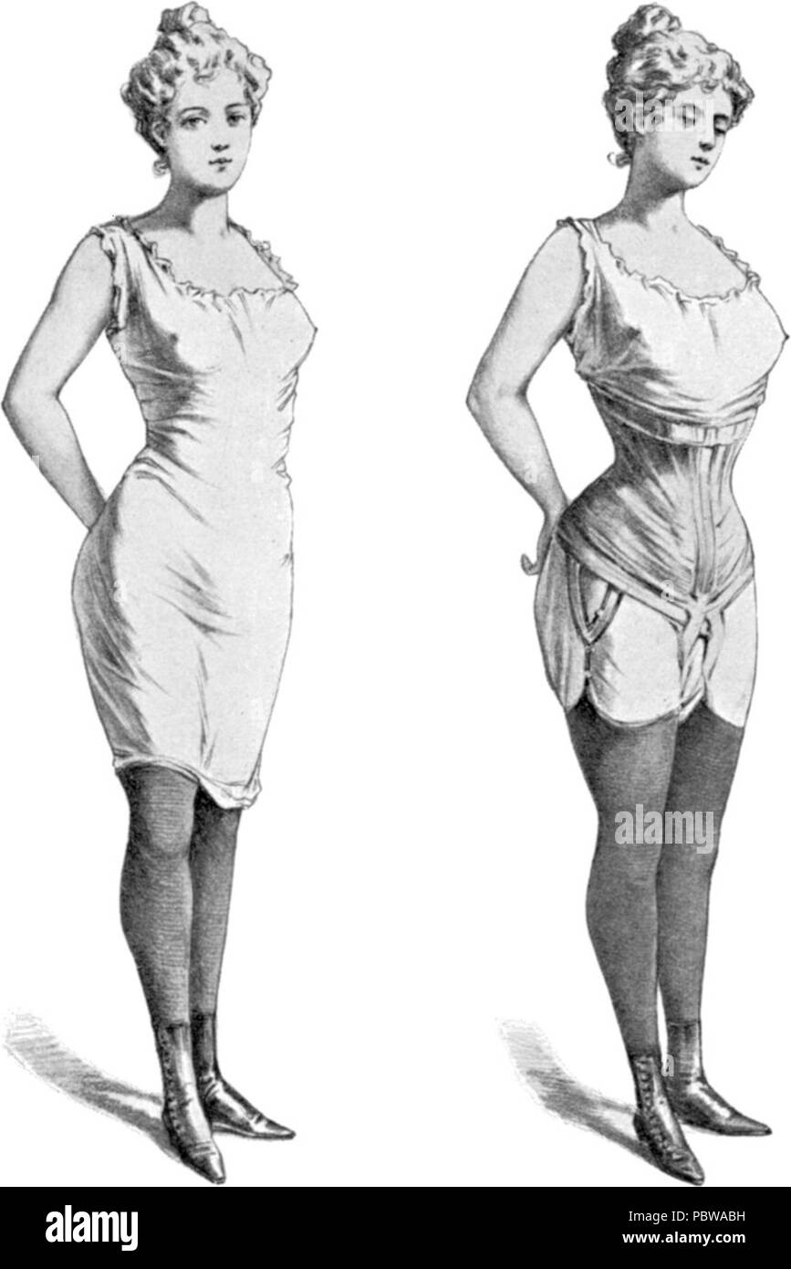 154 DasselbeMadchen mitCorset Gaches-Sarraute Stockfoto