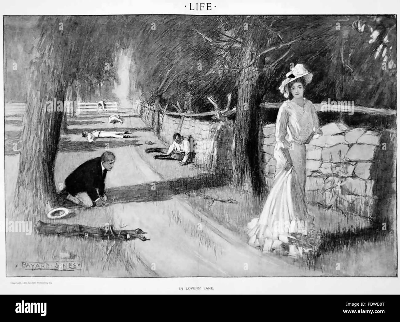 BAYARD JONES (1869-1969), US-amerikanischer Künstler. Seine 1902 Bild' In Lovers Lane" Stockfoto