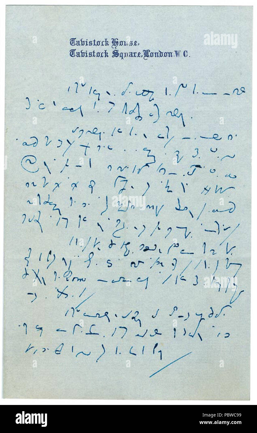 162 Dickens zu macready Cipher ma 107-43 l Stockfoto