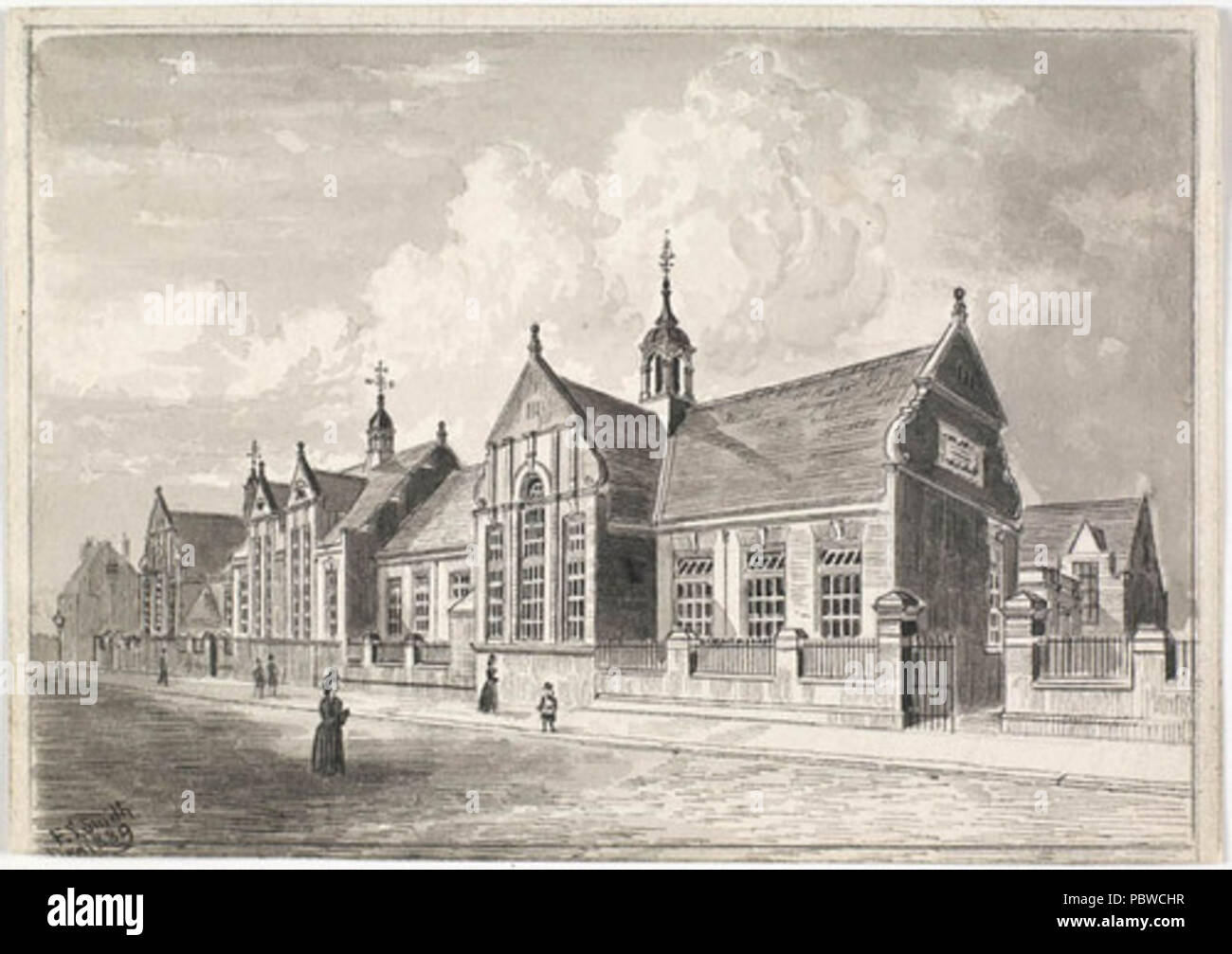 7 West Dock Avenue Board Schule, 1889 Stockfoto