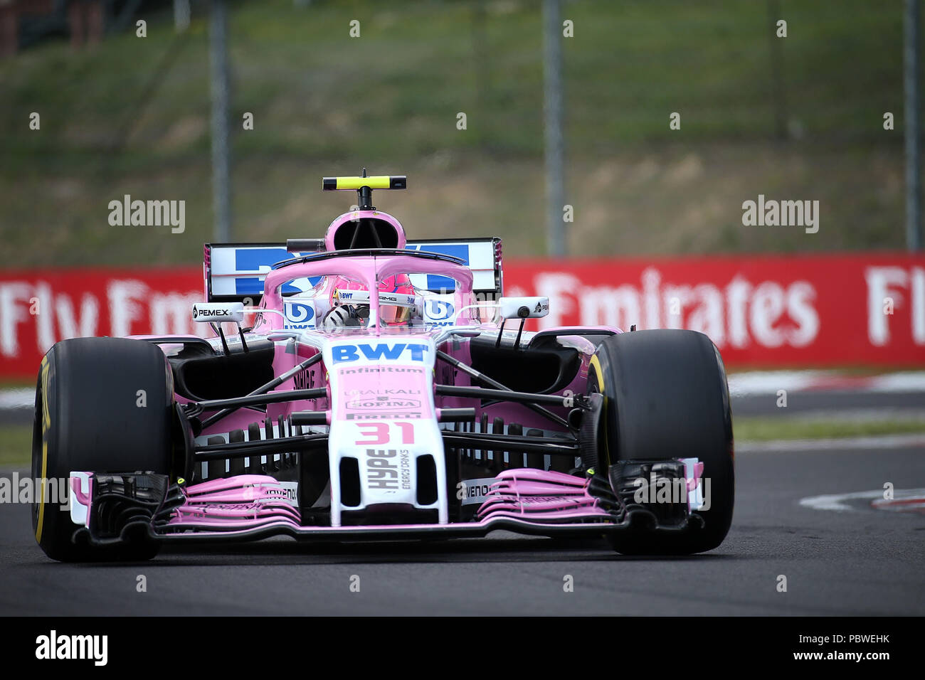 27.07.2018, Hungaroring, Budapest, Formel 1 Grand Prix Großer Preis von Ungarn 2018, im Bild Esteban Ocon (FRA, 31), Sahara Force India Formula One Team Foto: Cronos/Hasan Bratic Stockfoto