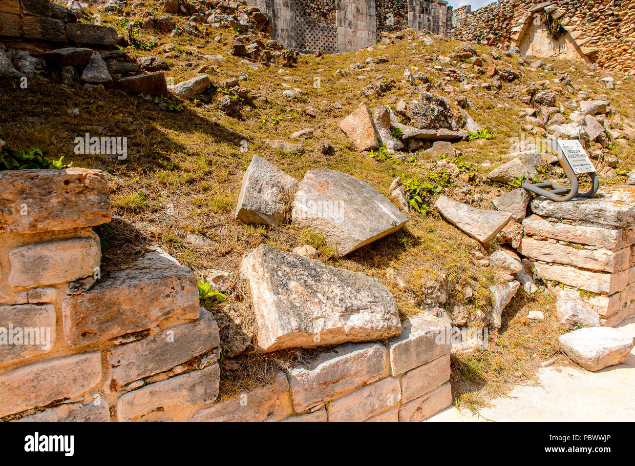 Ruinen von Uxmal, einer alten Maya Stadt der Klassischen Periode. Eine der wichtigsten archäologischen Stätten der Maya Kultur. UNESCO World Heritage si Stockfoto