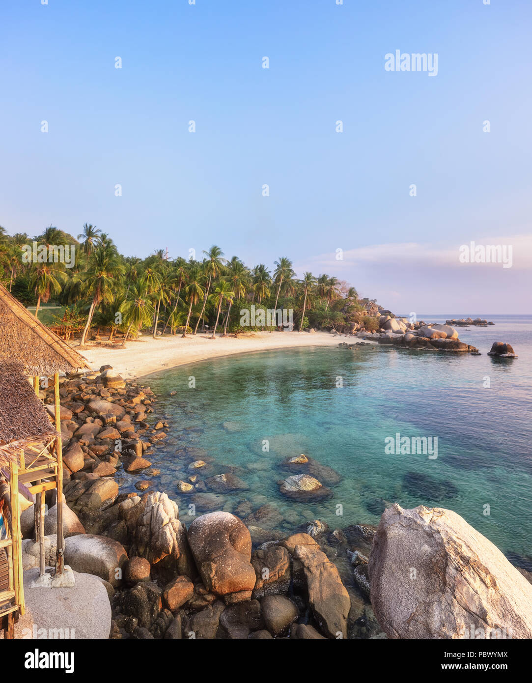 Asiatische sunset tropical beach Paradies in Thailand Stockfoto