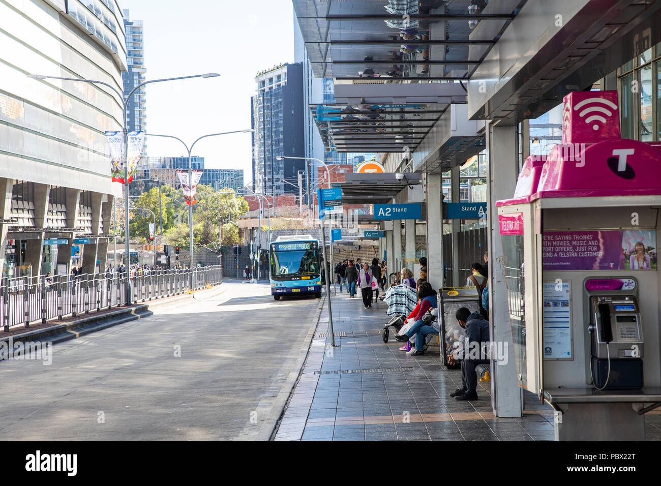Parramatta Bushaltestelle Und Austausch Western Sydney Australien Stockfotografie Alamy